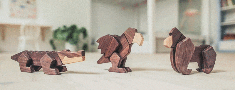 Fablewood designar träfigurer som kan separeras med hjälp av magneter, vilket möjliggör spel och kreativitet